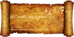Örmény Fanni névjegykártya